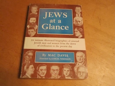 JEWS AT A GLANCE BIOGRAPHIESMAC DAVIS 1ST EDITION/PRINTING HC 1956 Foto 1 de 4
