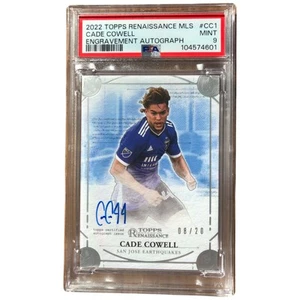 2022 Topps Renaissance MLS Engravement Autographs #EA-CC1 Cade Cowell /20 PSA 9 - Picture 1 of 8