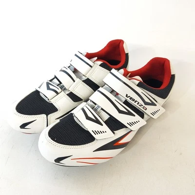 Venzo MX Road Cycling Shoes Men’s Size U.S 8 UK 7 EU 42 White Red Black Mint! - Изображение 1 из 4