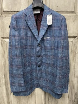 Kiton Cashmere Silk Wool Blend Blazer Sport Coat NWT | 52 R (41R US) | Blue - Image 1 of 4