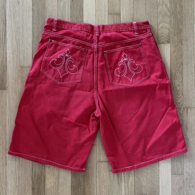 Pantalones Cortos Vintage Y2K Sueltos Pierna Ancha Rojo Talla 42 Marca Twenty 12  Foto 1 de 4
