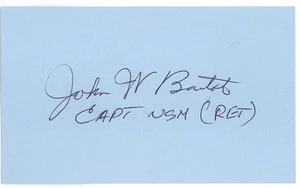 John Bartol signierte Karteikarte WWII Ace O&E - Bild 1 von 1