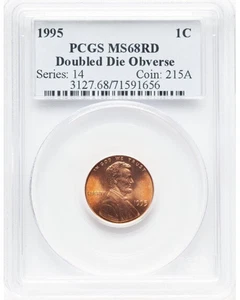 1995 1C Doubled Die Obverse, PCGS GEM MS68 Red - NEARLY PERFECT COIN - Picture 1 of 2