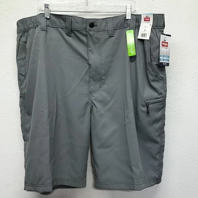 Wrangler Zipper Cargo Shorts Mens 46 Gray Field Utility Relaxed Fit 10" Inseam - Image 1 of 4
