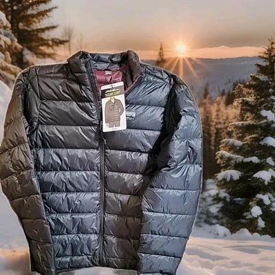 Jaqueta Masculina Caviar Preta Eddie Bauer Microlight IV Embalável Tamanho P Nova Com Etiqueta 650 - Imagem 1 de 4