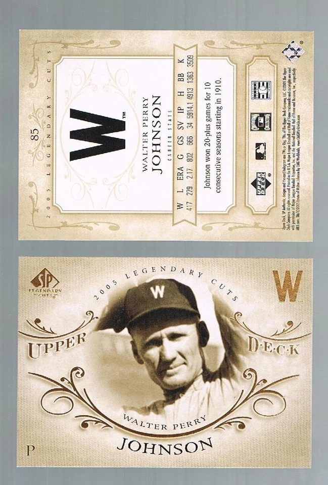 2005 Upper Deck UD SP Legendary Cuts WALTER perry JOHNSON #85 SENATOR HOF Legend - Image 1 of 1