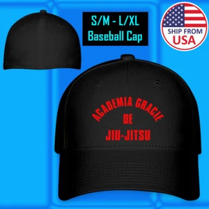 Gorra de béisbol Academy Gracie Jiu Jitsu negra sombrero tamaño adulto ajustable S/M & L/XL - Imagen 1 de 5