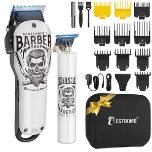 Hair Clippers & Trimmer Ceramic T-Blade Cordless Haircut Sets Rechargeable 2000M - Picture 1 of 6