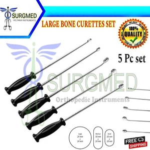 LARGE BONE CURETTES SPINAL SURGICAL ORTHOPEDIC INSTRUMENTS SET - Picture 1 of 3