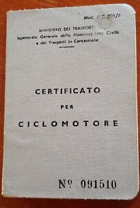 RARO LIBRETTO DA COLLEZIONE CICLOMOTORE GARELLI  TIPO MOSQUITO 1960 