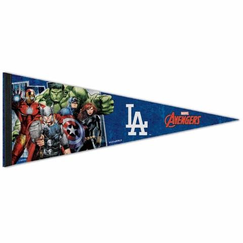LOS ANGELES DODGERS MARVEL AVENGERS PREMIUM PENNANT 12"X30" WALL BANNER DISNEY Cover