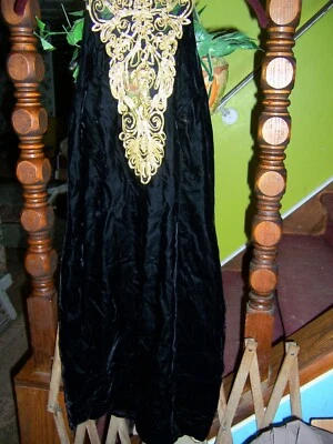 ALFRED ANGELO  Black Velvet Gold Trimmed Sleeveless Dress - Size 5/6 - Image 1 of 2