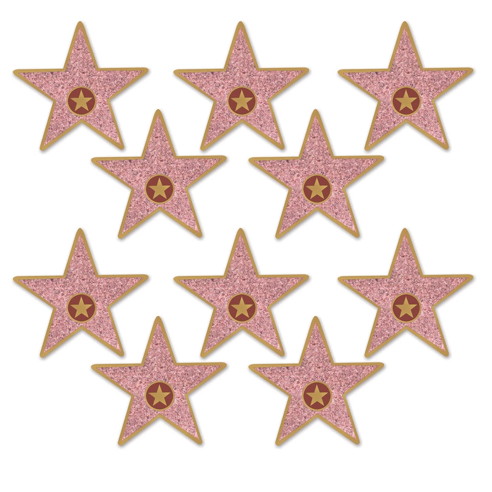10 MINI HOLLYWOOD STAR AWARD NIGHT CUTOUTS PARTY DECORATION - Image 1 of 1