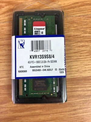 Kingston KVR13S9S8/4 4GB PC3 10600 CL9 204 Pin Sodimm Ram  - Image 1 of 2