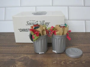 DEPT 56 Christmas Trash Cans Set of 2 Snow Village Accessories 52094 NOS - Picture 1 of 7