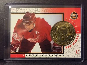 Steve Yzerman 1997-98 Pinnacle Mint Die-Cut Card with Brass Coin #5 - Picture 1 of 1