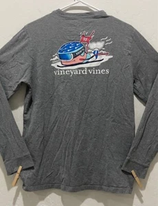 Youth Vineyard Vines T-Shirt Size XL (18) Long Sleeve Crew Neck Pullover Gray - Picture 1 of 5