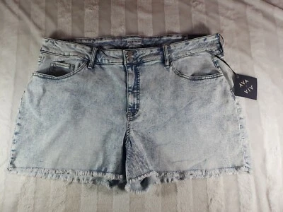 女式大码中腰牛仔裤 Ava & Viv 酸洗 — 第 1/4 张图片