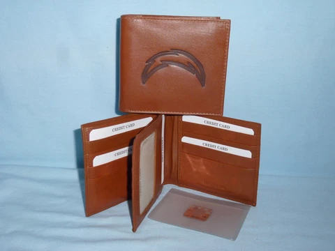 LOS ANGELES CHARGERS  (San Diego)  Leather BiFold Wallet   NEW    brown k 4+ Cover