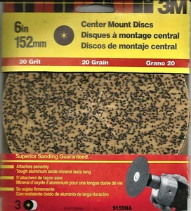 3M-9159NA 4-3 PAKS(9 DISCS) CENTER MOUNT DISCS 6"-152mm 20 Grit Aluminum Oxide - Picture 1 of 1