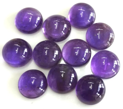 [WHOLESALE] NATURAL AMETHYST CABOCHON ROUND SHAPE LOOSE GEMSTONE JEWELLERY. - Image 1 of 4