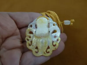 j-octo-52 white yellow Octopus Mother of Pearl material PENDANT octopi octopuses - Picture 1 of 2