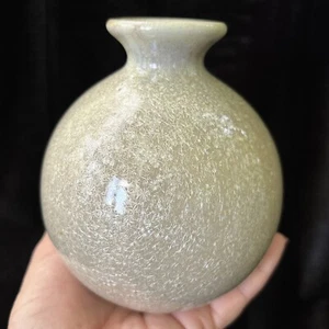 Rare Vintage Crystalline Ceramic Pottery Vase Round Bottom Small Opening 1970's - Picture 1 of 7