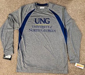 BANDERÍN ROPA DEPORTIVA UNIVERSIDAD DEL NORTE DE GEORGIA TALLA GRANDE AZUL GRIS NUEVO CON ETIQUETAS NUEVO con ETIQUETA - Imagen 1 de 5
