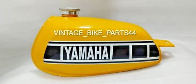 Yamaha Yz80 F Modelo 1979 Acero Amarillo Pintado Gas Combustible Gasolina Tanque con Tapa Foto 1 de 4