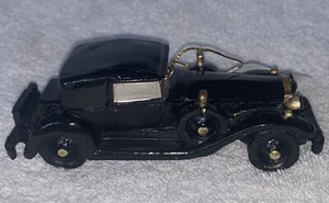 Hot Rod CLASSIC Style Black Car-Ceramic Christmas Ornament(New)Hand Painted 5” L - Picture 1 of 12