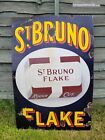 Original 1920s St Bruno Flake Enamel Sign Advertising LARGE 36" x 24"