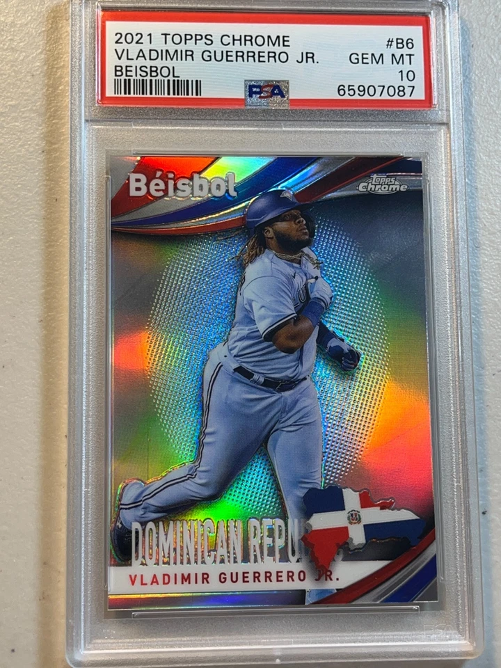 Vladimir Guerrero Jr PSA 10 2021 Topps Chrome Beisbol Dominican Republic #B6 Gem - Image 1 of 2
