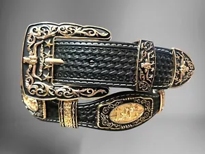 Cintura uomo stile western concho Cinto Vaquero Concho Cinto Oracion Vaquera - Foto 1 di 7