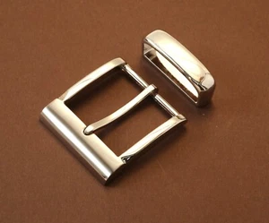 Nuevo 1 1/2 mm (38 mm) con hebilla de pasador (#Z5), guardián opcional color plata brillante EE. UU. - Imagen 1 de 9