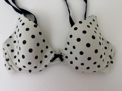 Gap тела света с подкладкой футболка бюстгальтер 32B белый черный горошек UW - Изображение 1 из 4