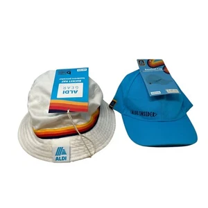 Aldi Gear Lot of 2 Hat Cap Bucket Baseball Strapback Grocery Store Gear Dad NWT - Picture 1 of 12