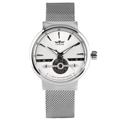 WINNER Mens Mechanical Watch Steel Mesh Milanese Autometic Self Winding Classic - Image 1 of 4