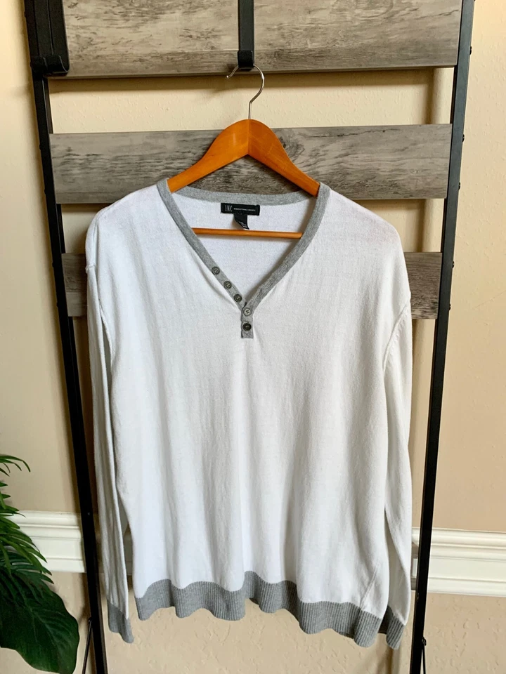 INC INTERNATIONAL CONCEPTS Men's Long-Sleeve Split NecklineT-Shirt 2XL - Image 1 of 4