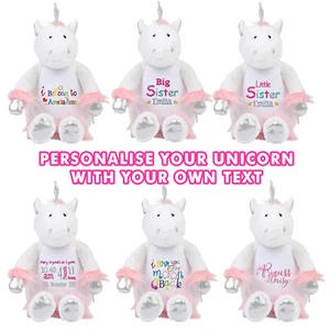 Large Unicorn Personalised Soft Plush Unicorn Teddy Embroidered & your Name - Picture 1 of 16