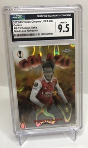 2022-23 Topps Chrome UEFA CC Golazo Bukayo Saka Gold Lava Refractor CGC 9.5 - Picture 1 of 2