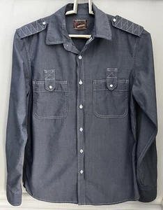 Vintage Red Men’s Blue Long Sleeve Casual Shirt 100% Cotton Size S - Picture 1 of 12