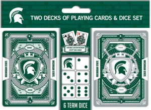 NCAA Michigan State Spartans 2 Decks of Playing Cards and Team Dice Game Set - Picture 1 of 1