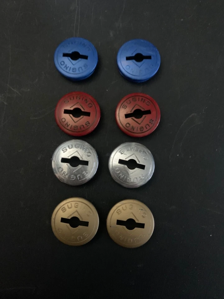 🍀NUEVOS TAPONES ANTIPOLVO MANIVELA SUGERINO ROJO AZUL CROMO DORADO BMX SUNTOUR TAKAGI SR SAKAE Foto 1 de 1