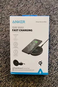 New Anker PowerWave II Sense Pad 15W Fast Charge Qi Wireless Charging Pad - Picture 1 of 2