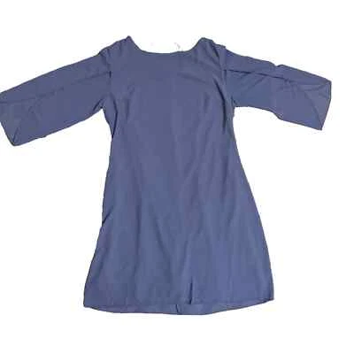 Grace Karin Chiffon Dress Periwinkle Size Medium Split Flutter Sleeve 3/4 Sleeve - Image 1 of 4