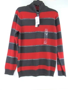 Silver Lake Black Striped 1/4 Zip Knit Sweater XL Nwt - Picture 1 of 9