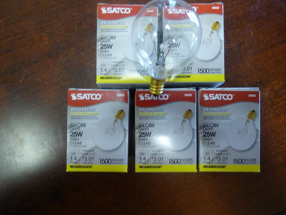 5 FIVE SATCO 25 watt Light Bulbs Fits Full Size Scentsy Warmers FREE SHIP - Image 1 of 1