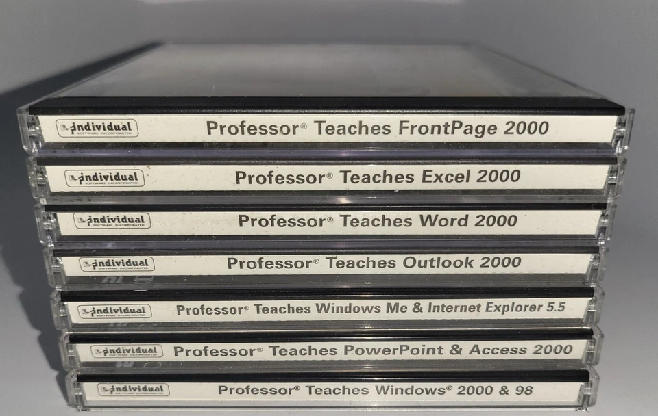 Professor Teaches Software Lot of 7 Networking, Windows 2000, Office CDs - Image 1 of 4