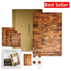 Sustainable End Grain Teak Wood Cutting Board - Perfect for All Culinary Needs - Picture 1 of 9