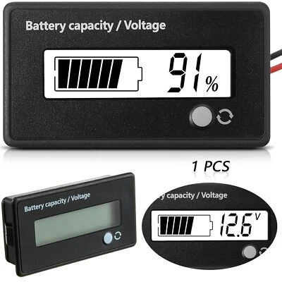 Frienda DC 12V 24V 36V 48V 72V Battery Meter with Alarm Battery Indicator Batte